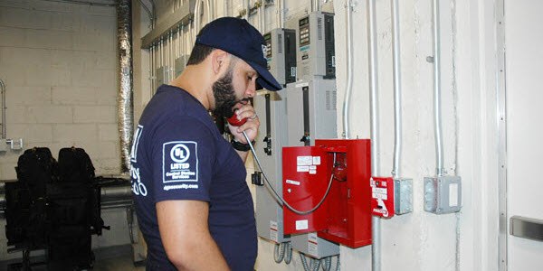 DGA Fire Technician Testing Fire System
