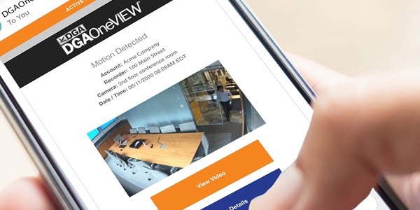 DGAOneVIW Motion Detection Alert Email